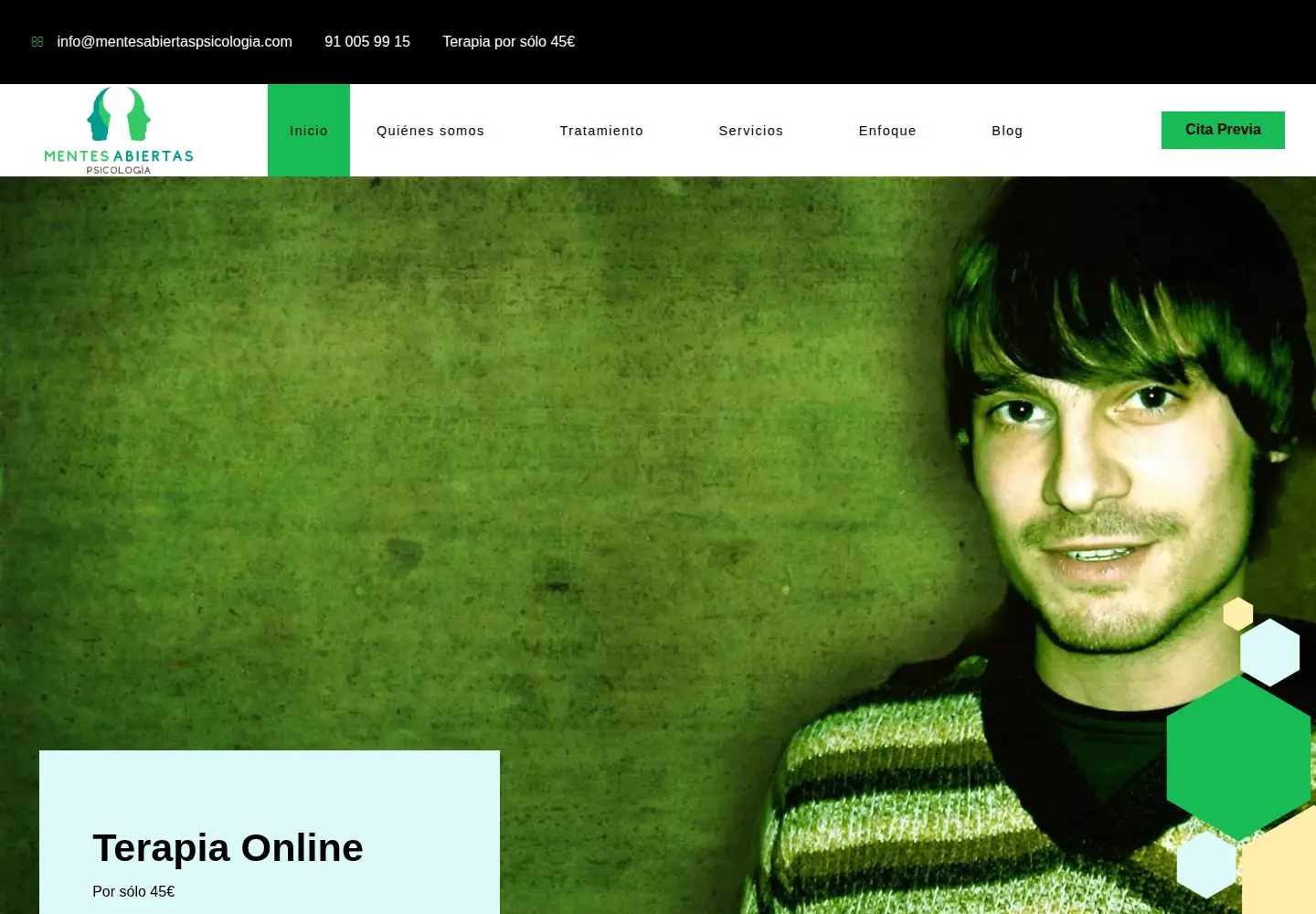 Screenshot of mentesabiertaspsicologia.com
