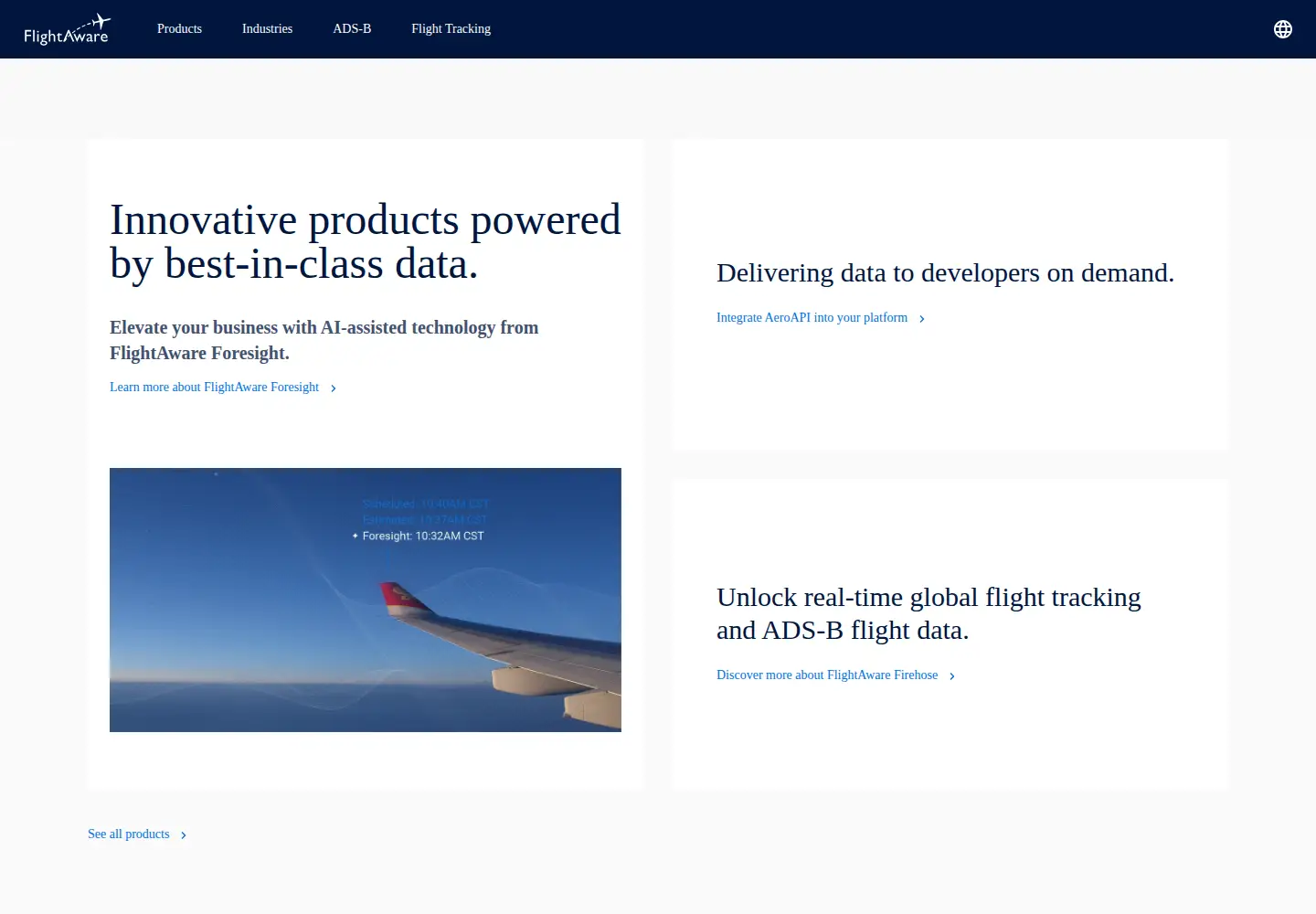 Screenshot of flightaware.com