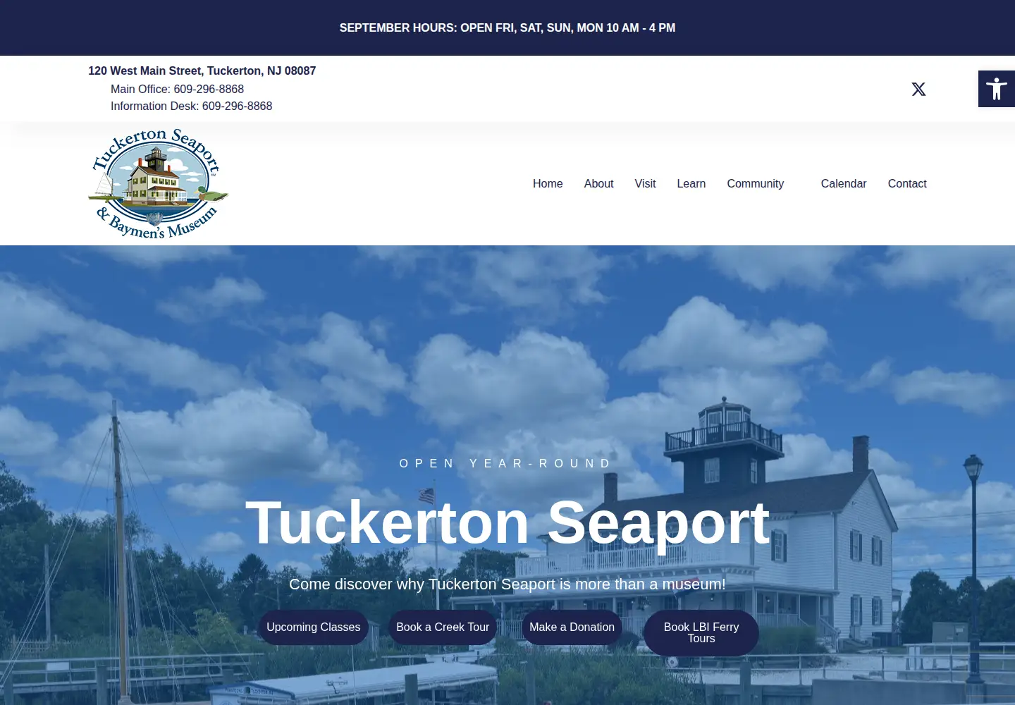 Captured homepage of tuckertonseaport.org in the current scan