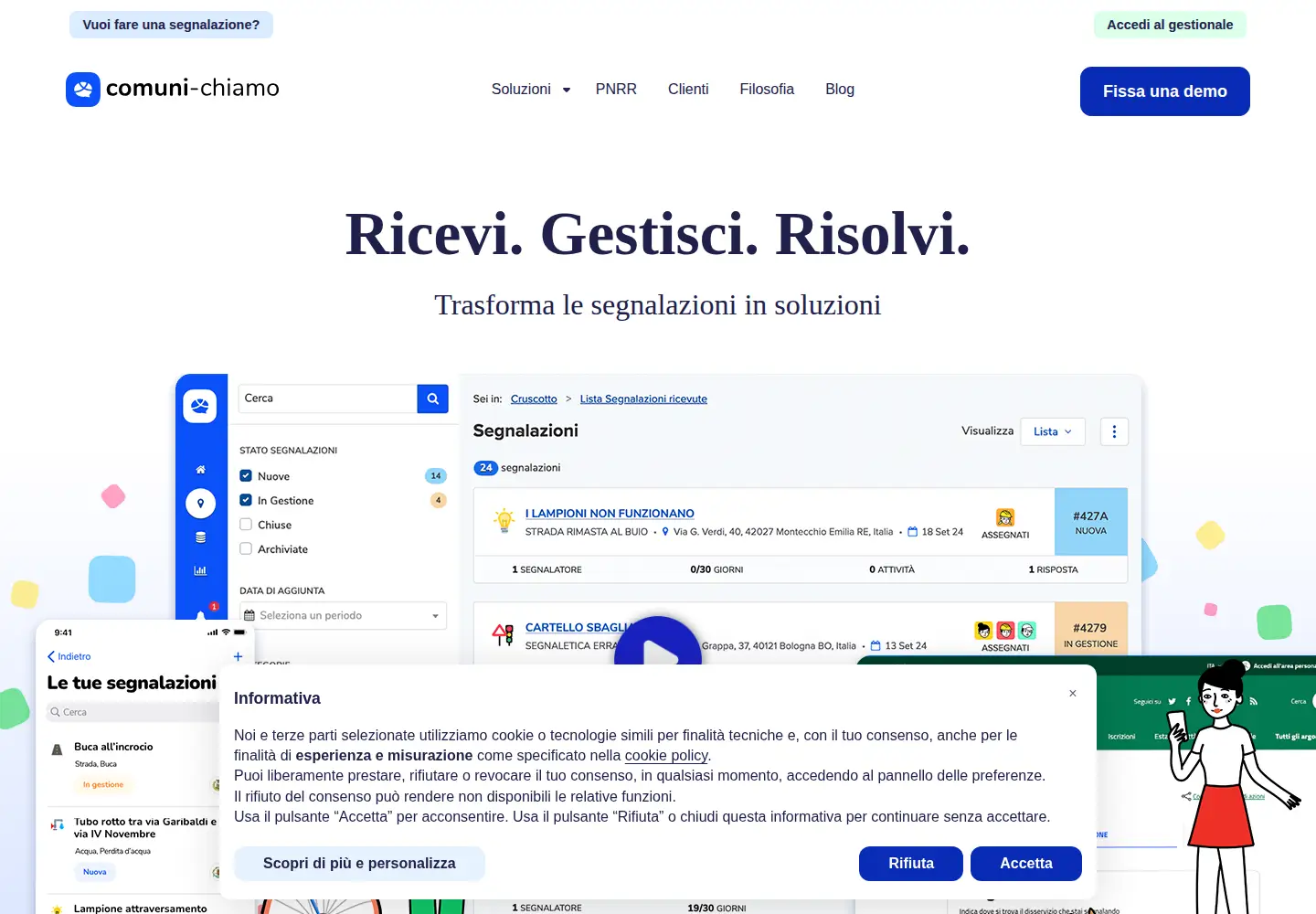Screenshot of comuni-chiamo.com