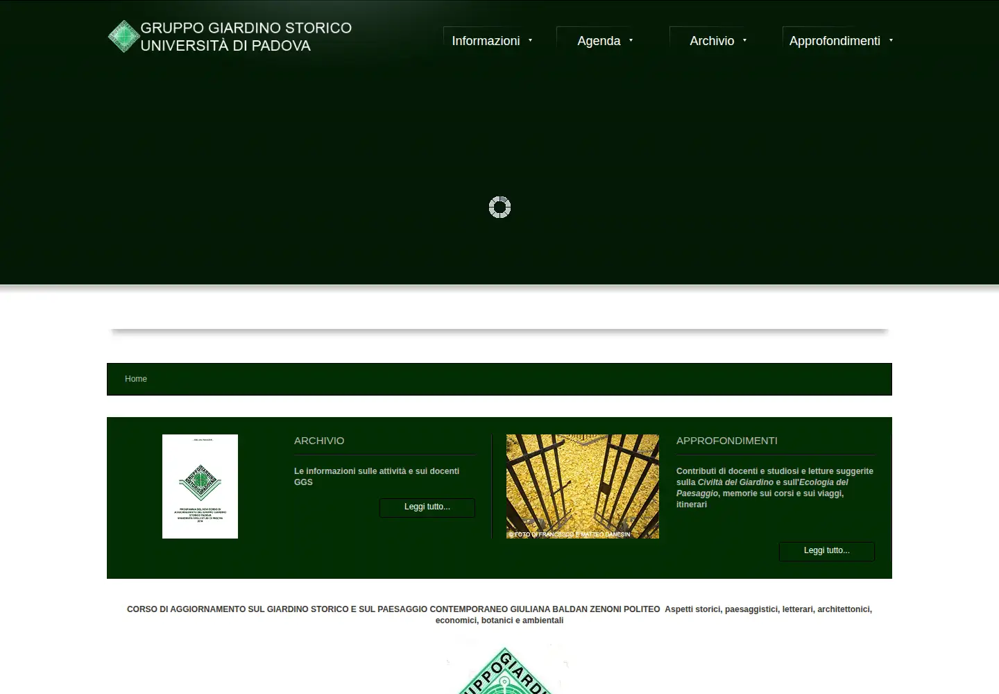 Screenshot of giardinostoricounivpadova.it