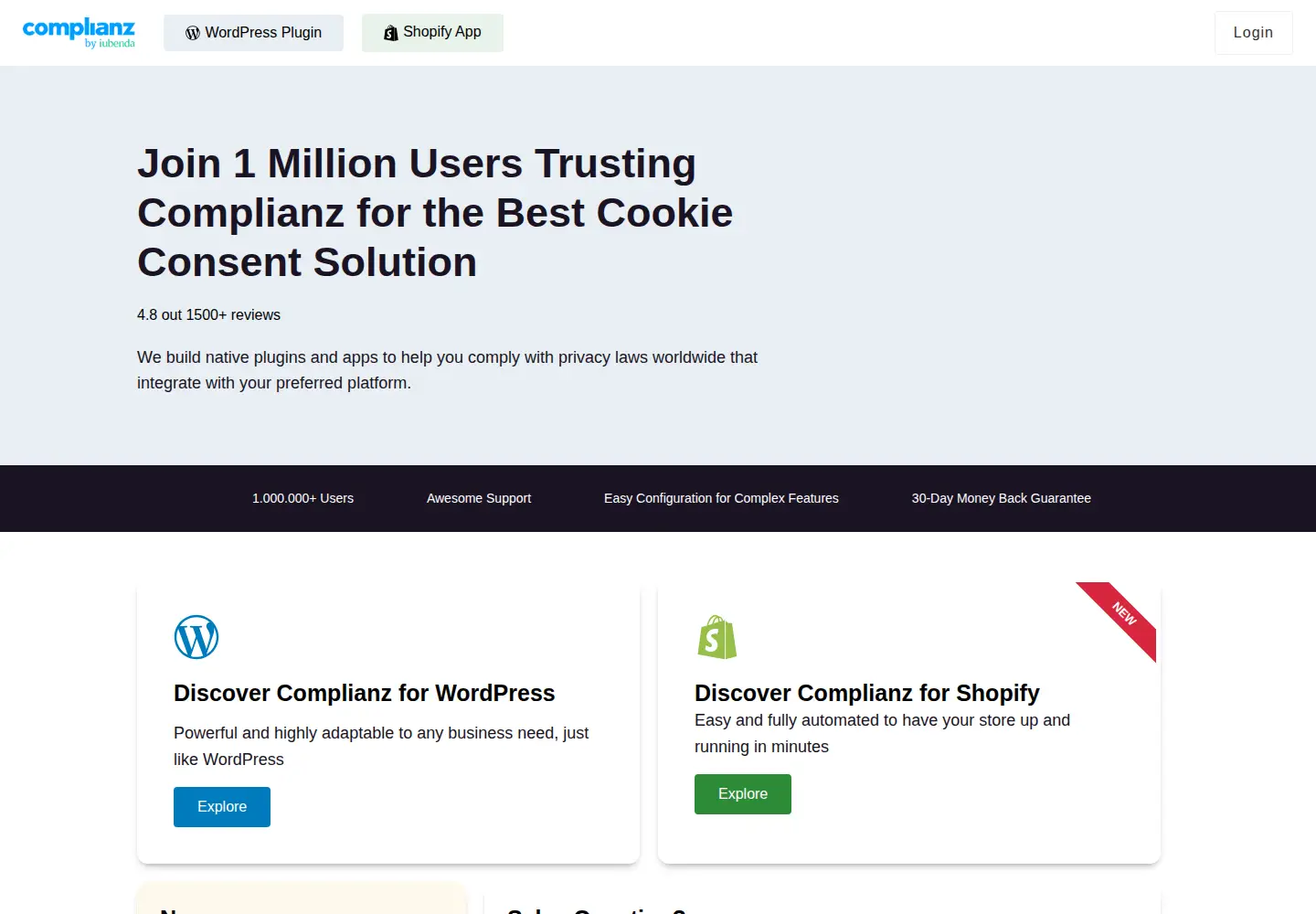 Screenshot of complianz.io