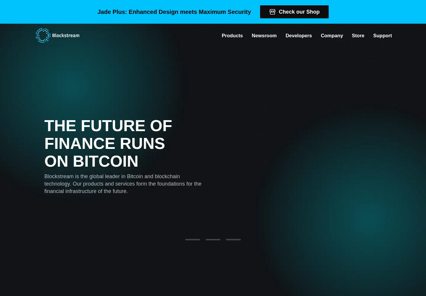 Screenshot of blockstream.com