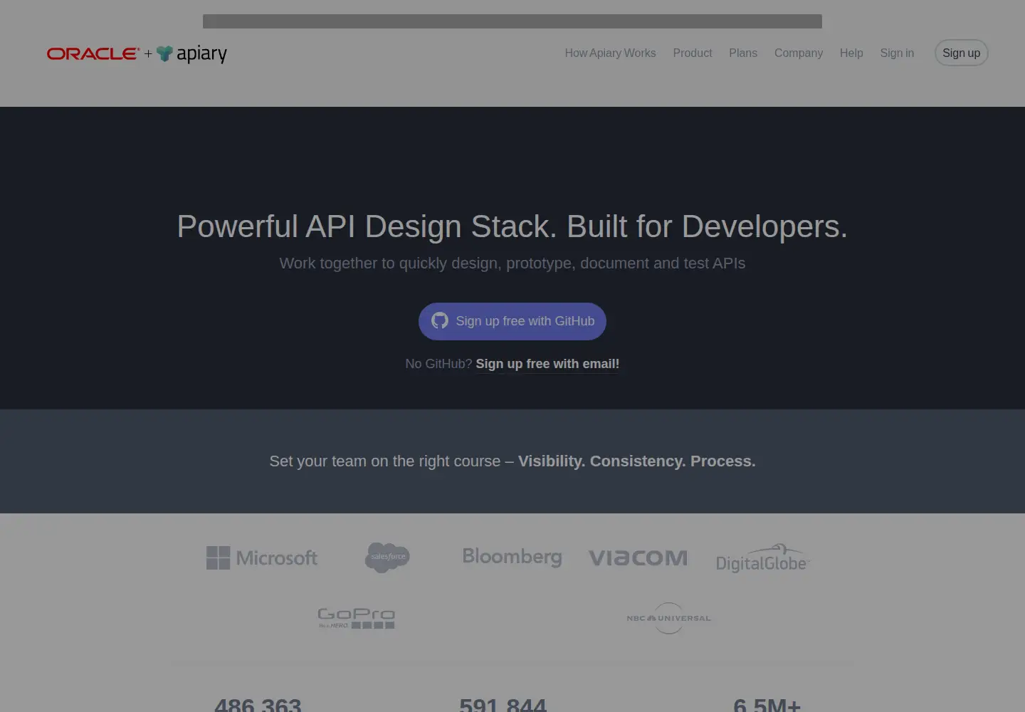 Screenshot of apiary.io