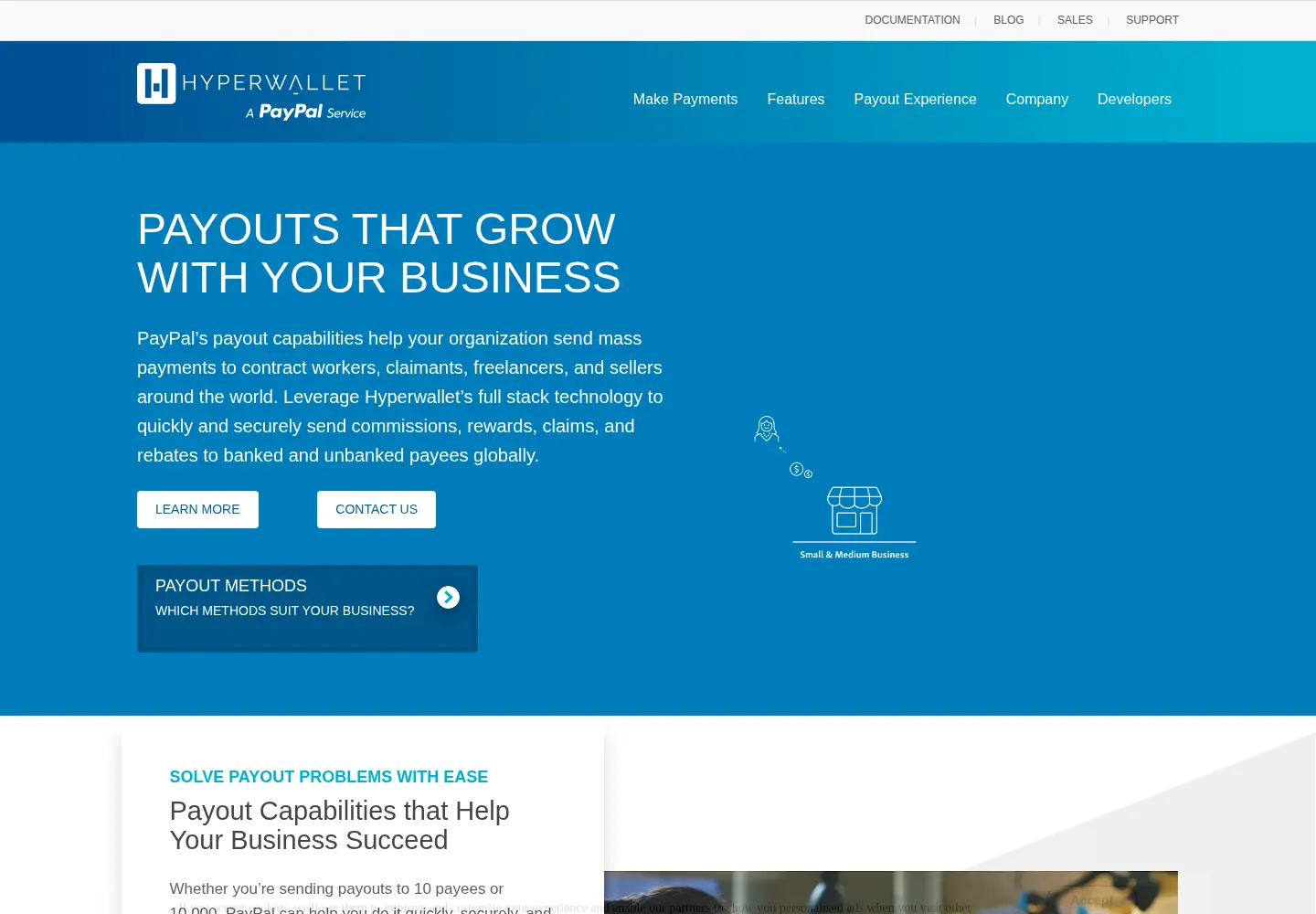 Screenshot of hyperwallet.com