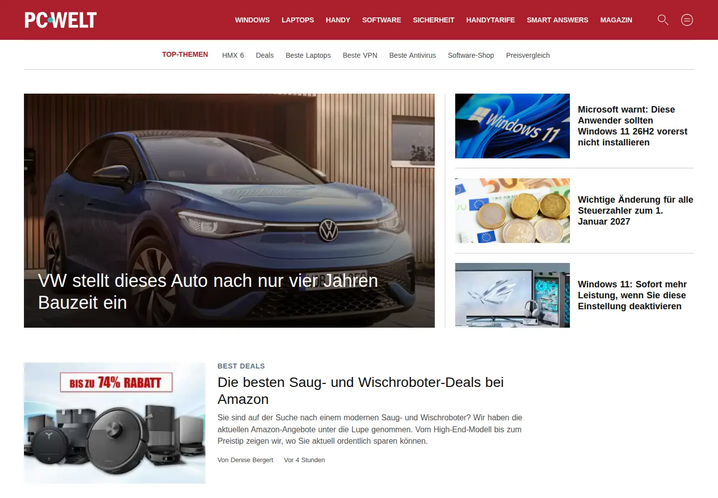 Screenshot of pcwelt.de