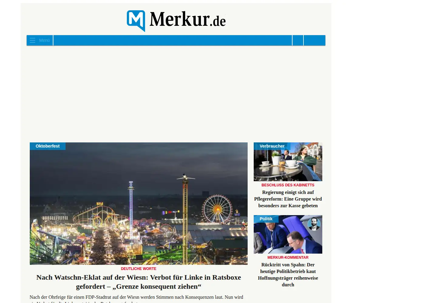 Screenshot of merkur.de