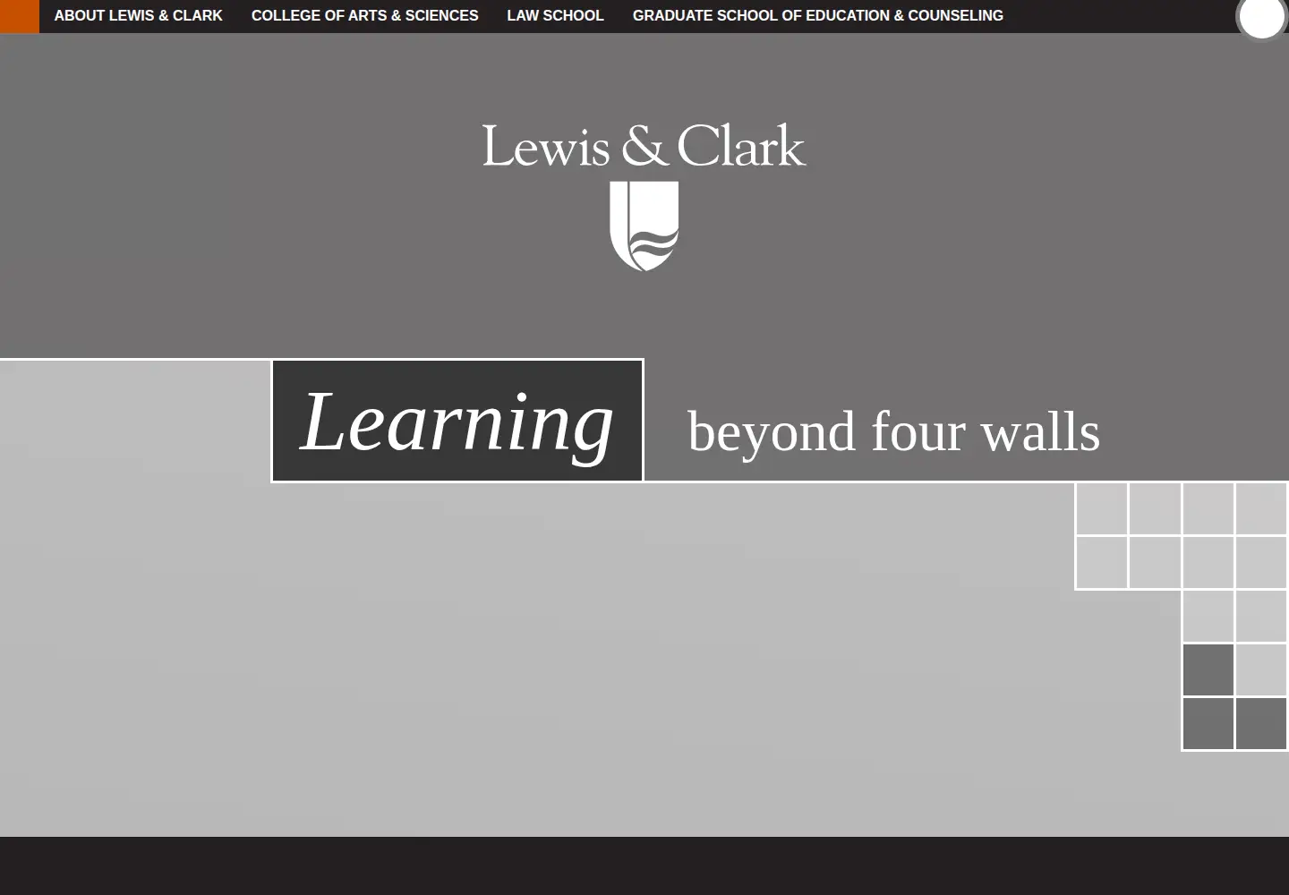 Screenshot of lclark.edu