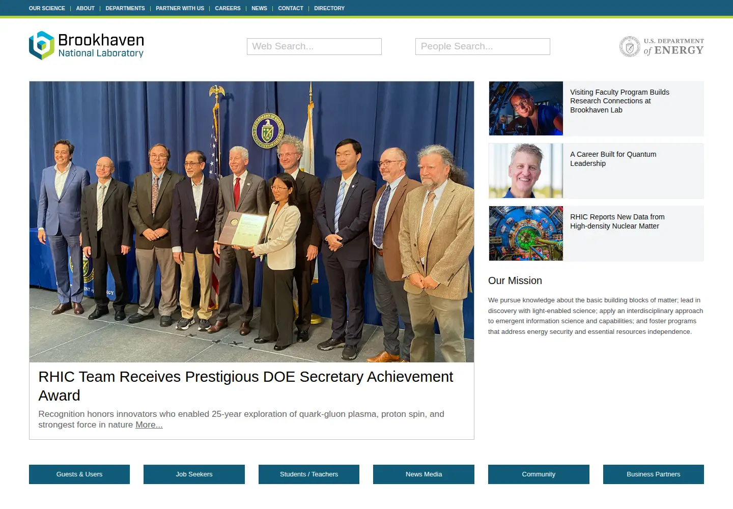 Screenshot of bnl.gov