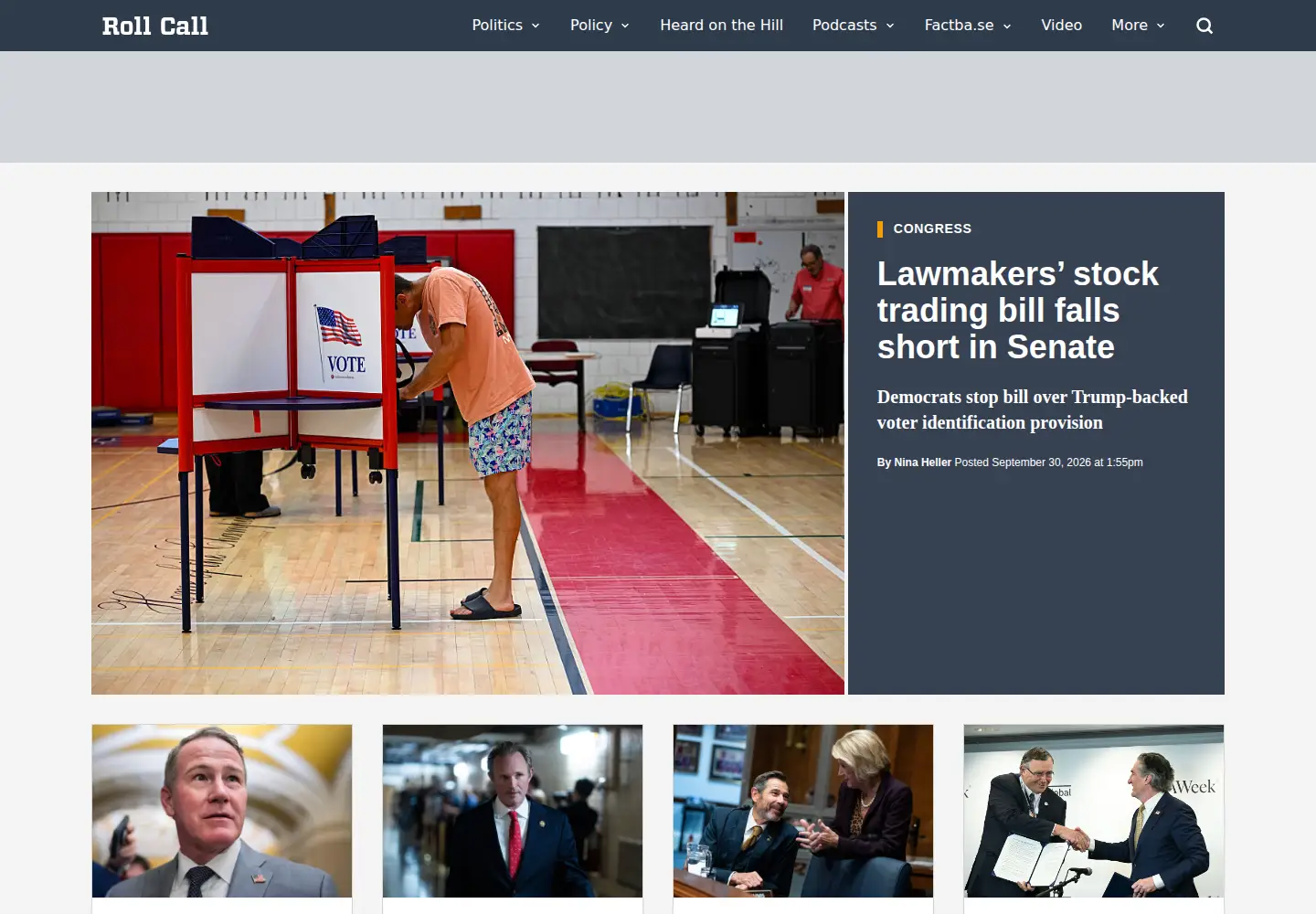 Screenshot of rollcall.com