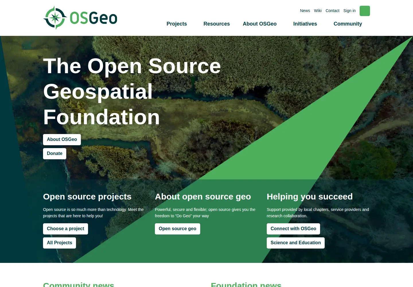 Screenshot of osgeo.org