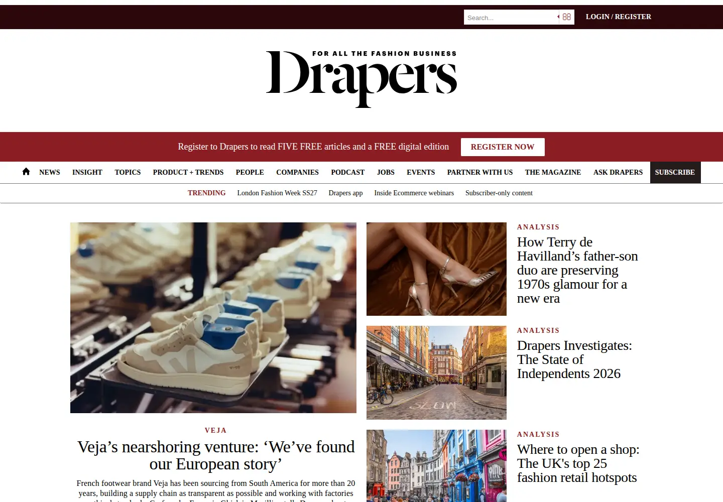Screenshot of drapersonline.com