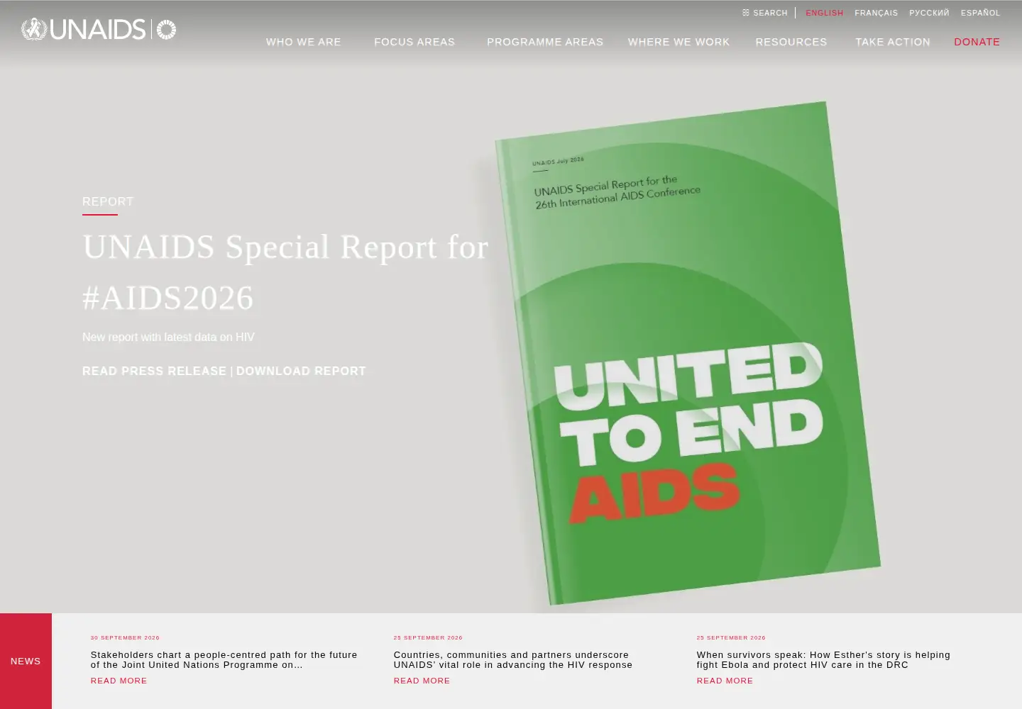 Screenshot of unaids.org