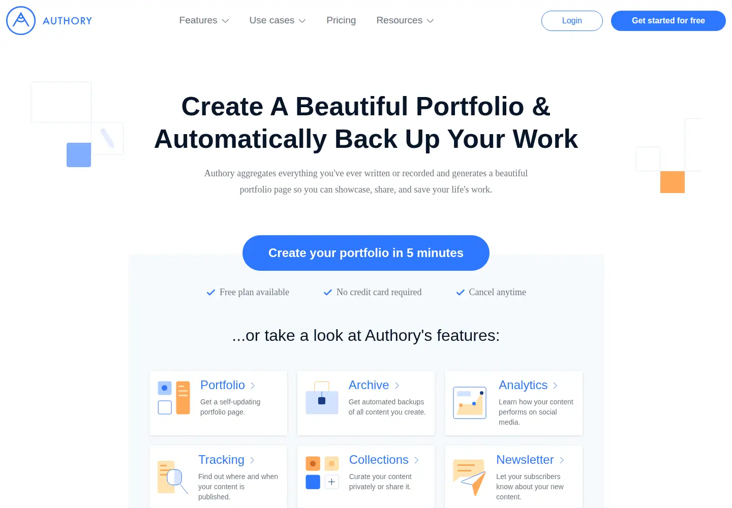 Screenshot of authory.com