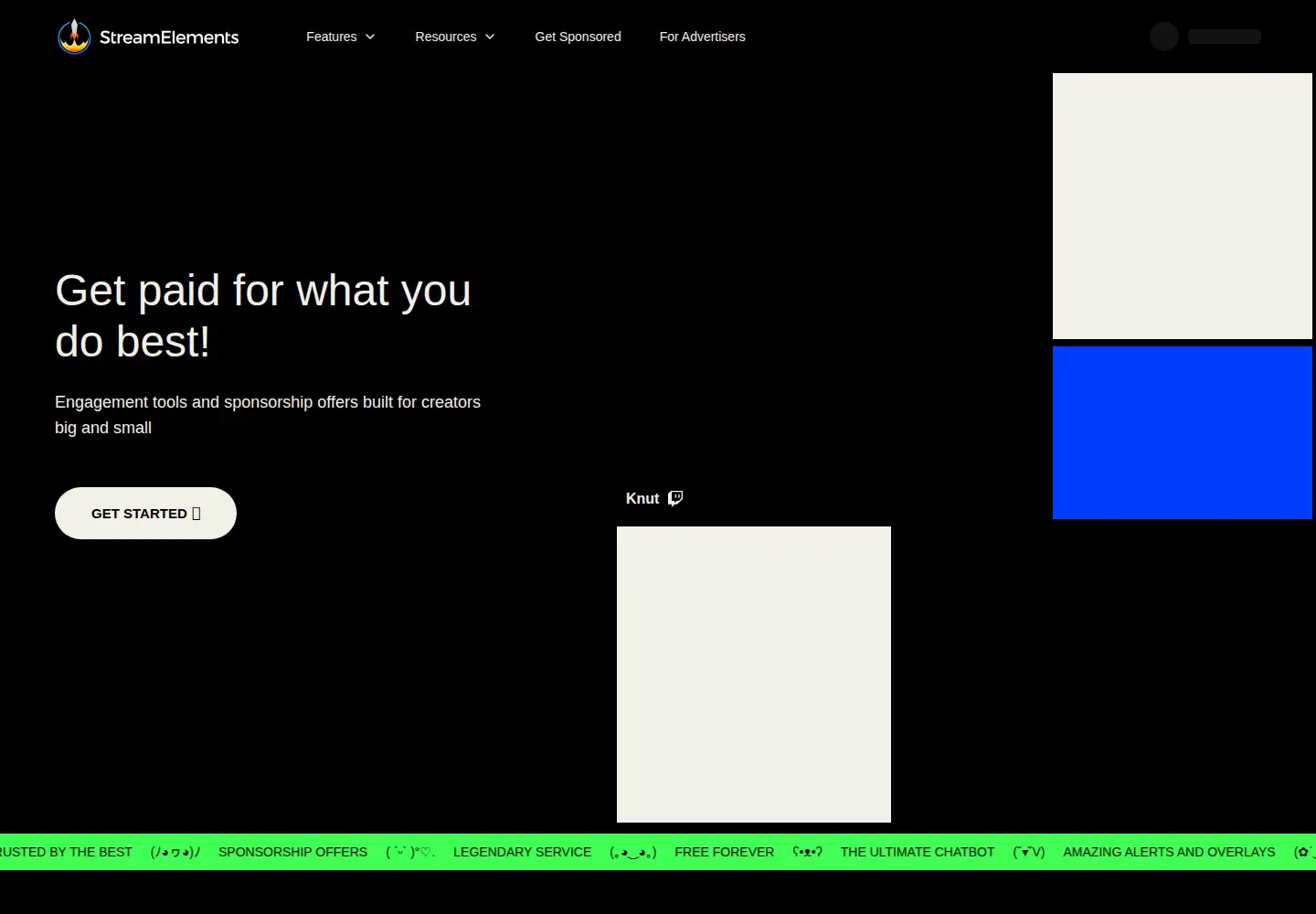 Screenshot of streamelements.com
