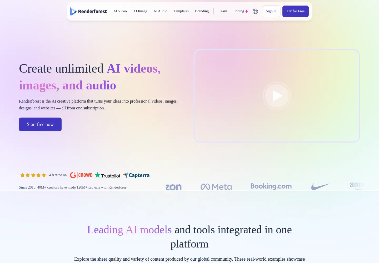 Screenshot of renderforest.com