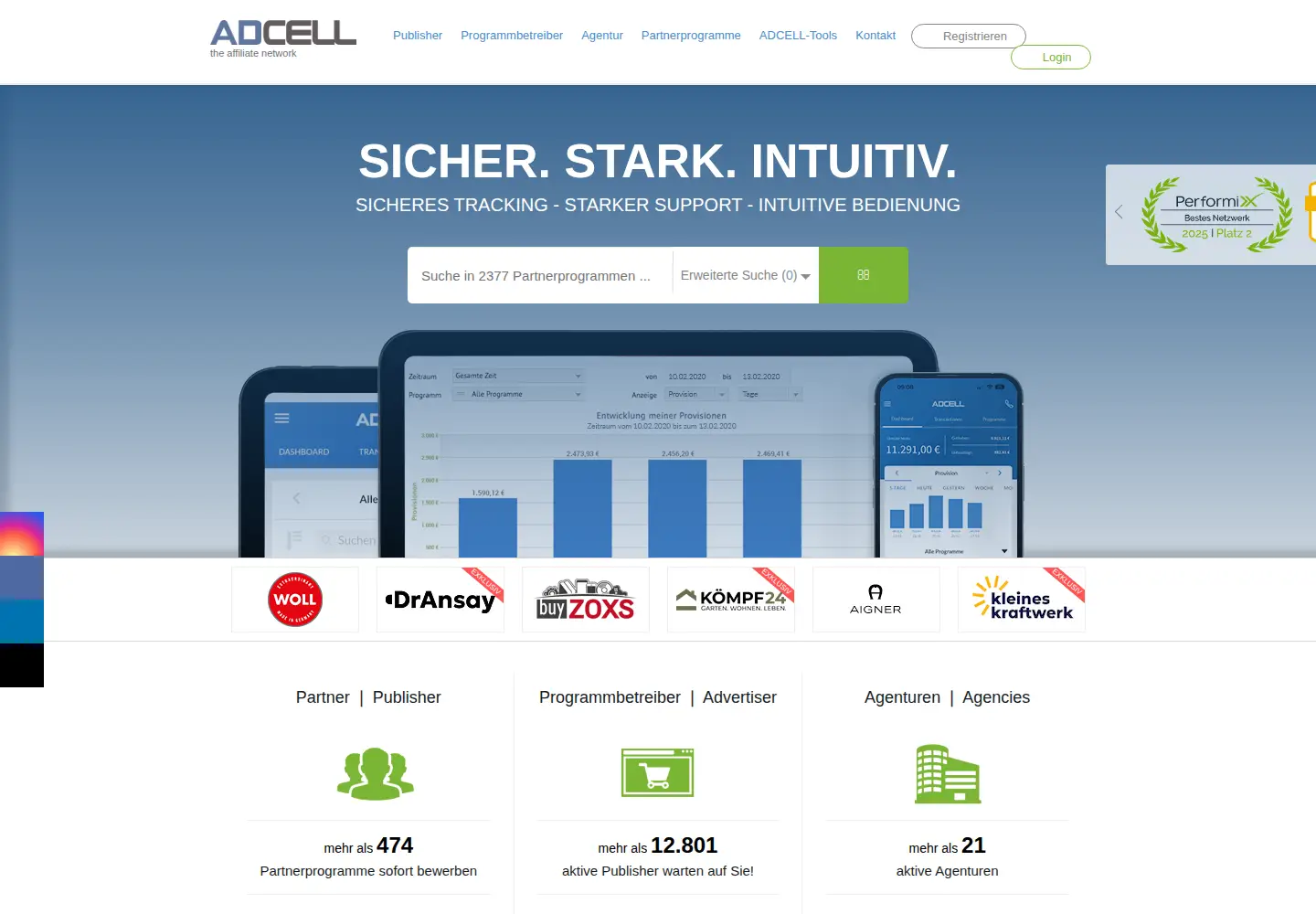 Screenshot of adcell.de