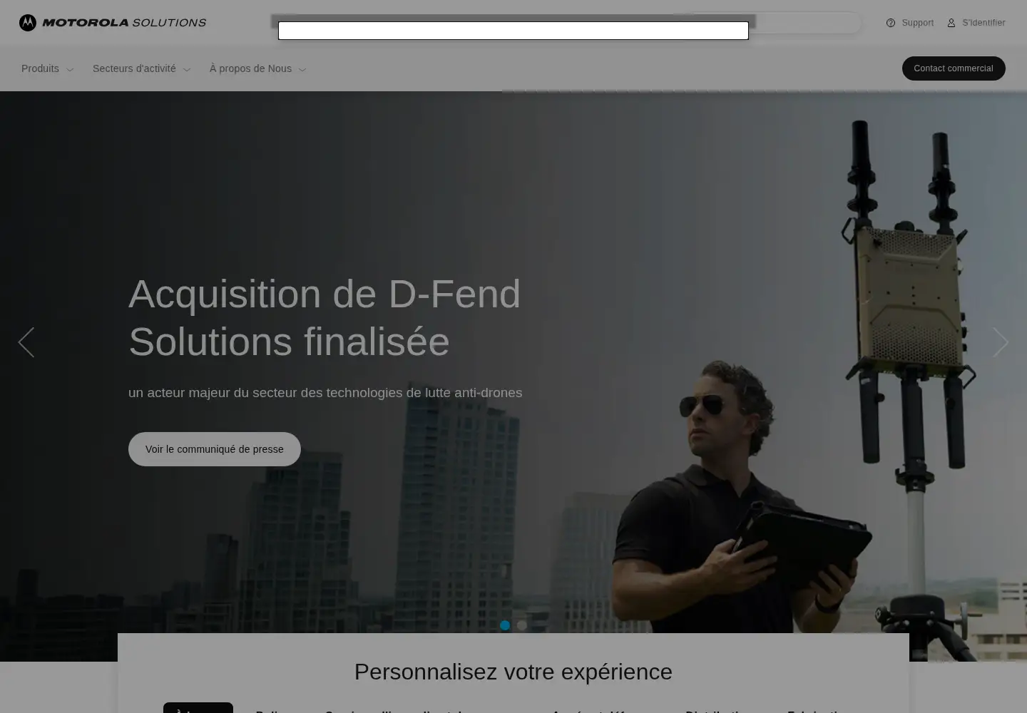 Screenshot of motorolasolutions.com
