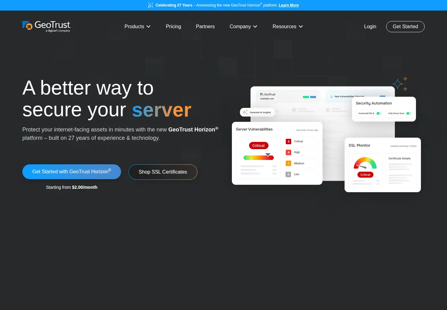 Screenshot of geotrust.com
