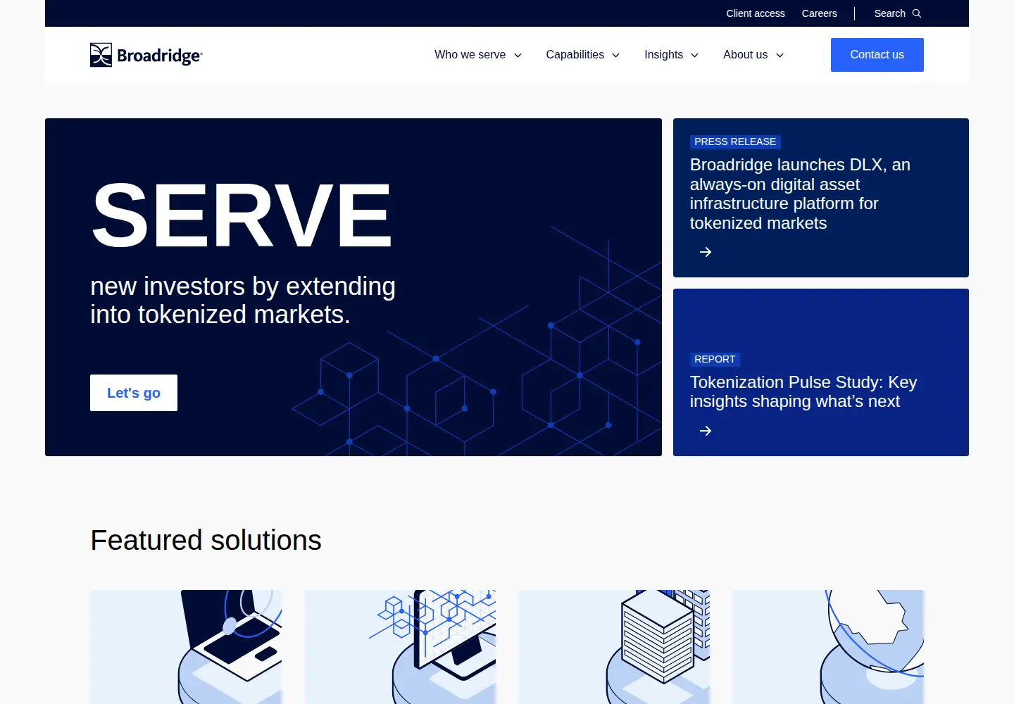 Screenshot of broadridge.com