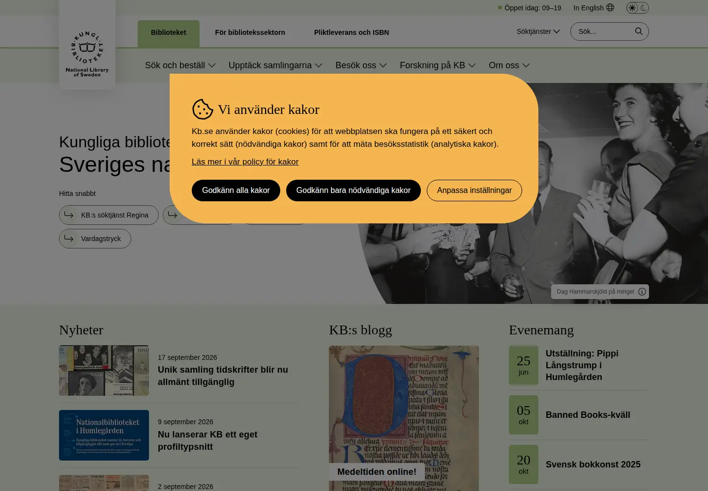 Screenshot of kb.se