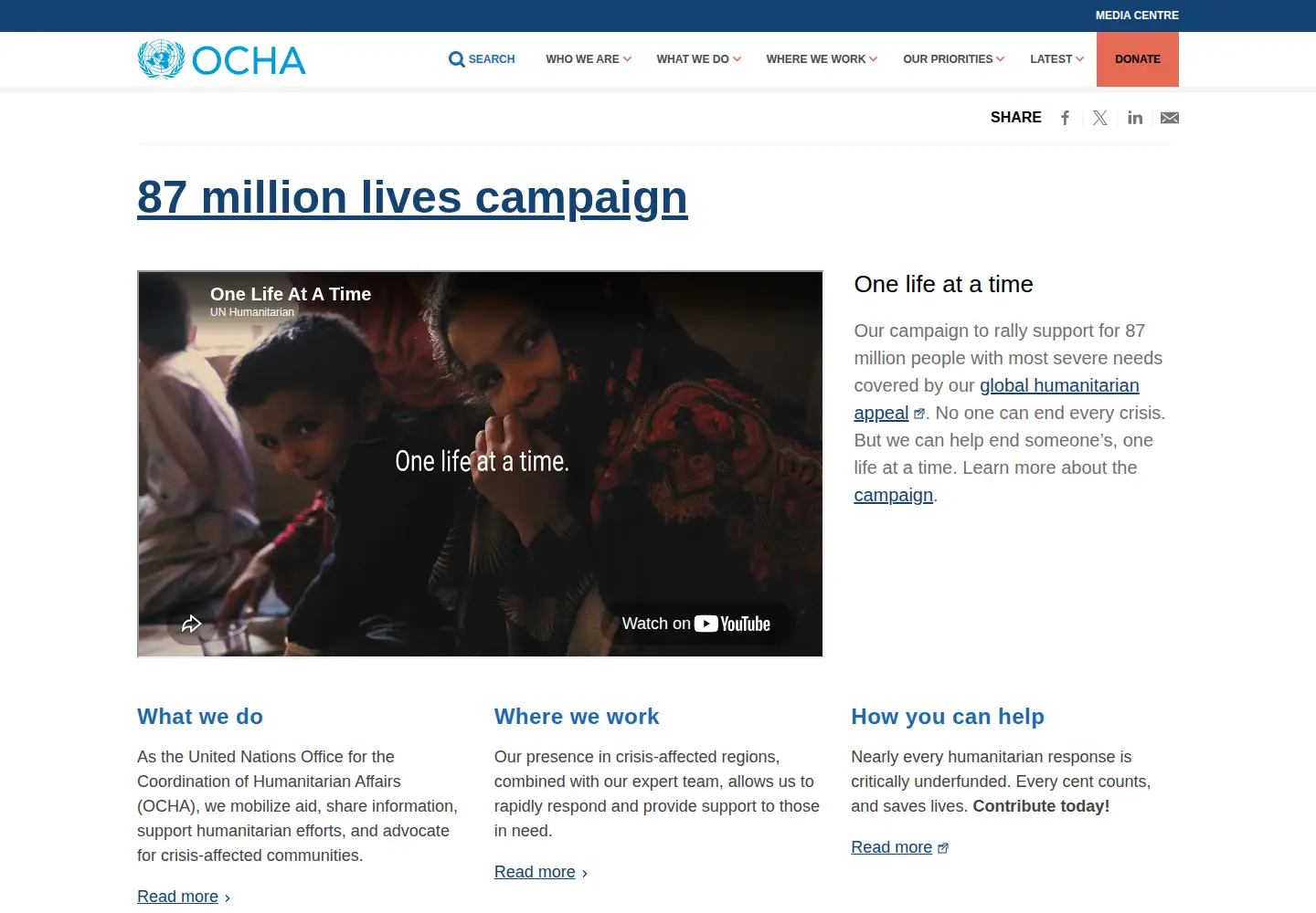 Screenshot of unocha.org