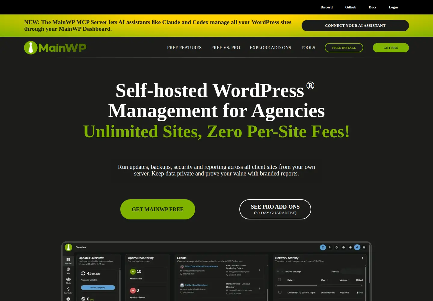 Screenshot of mainwp.com