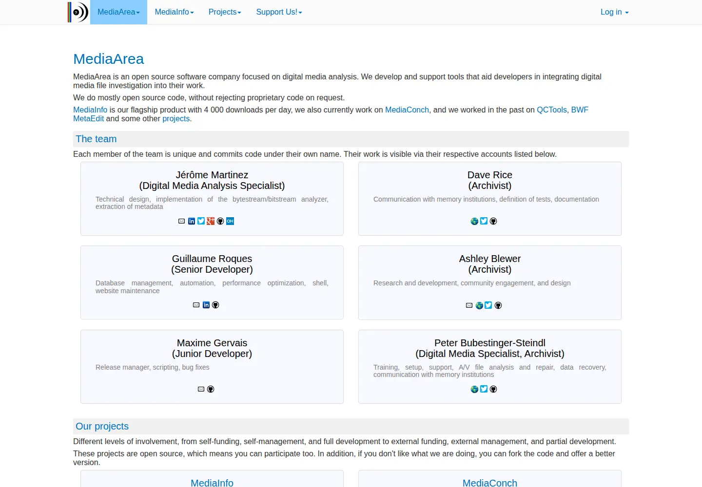 Screenshot of mediaarea.net