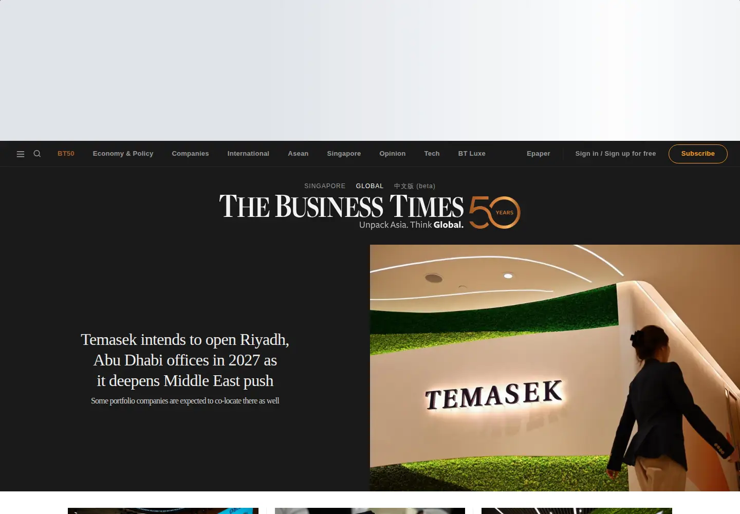 Screenshot of businesstimes.com.sg