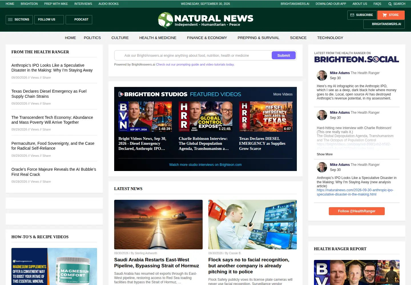 Screenshot of naturalnews.com