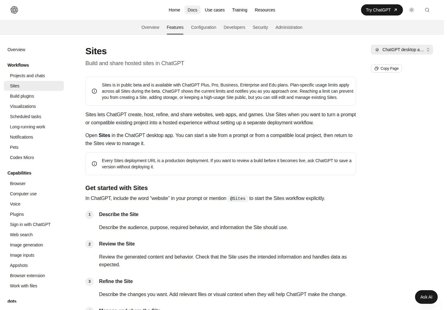 Screenshot of chatgpt.site