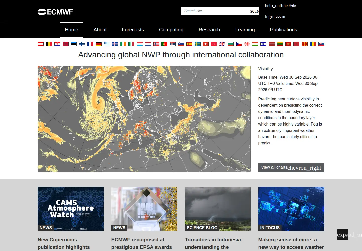 Screenshot of ecmwf.int