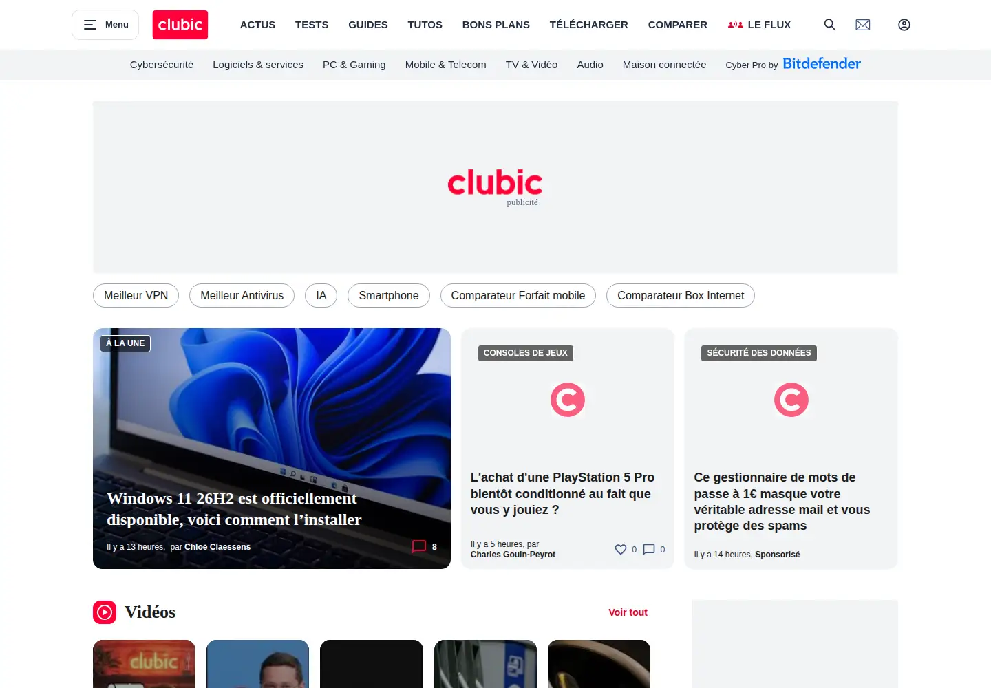 Screenshot of clubic.com