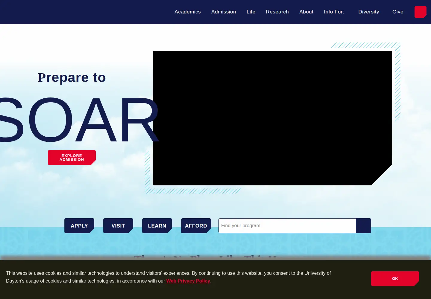Screenshot of udayton.edu