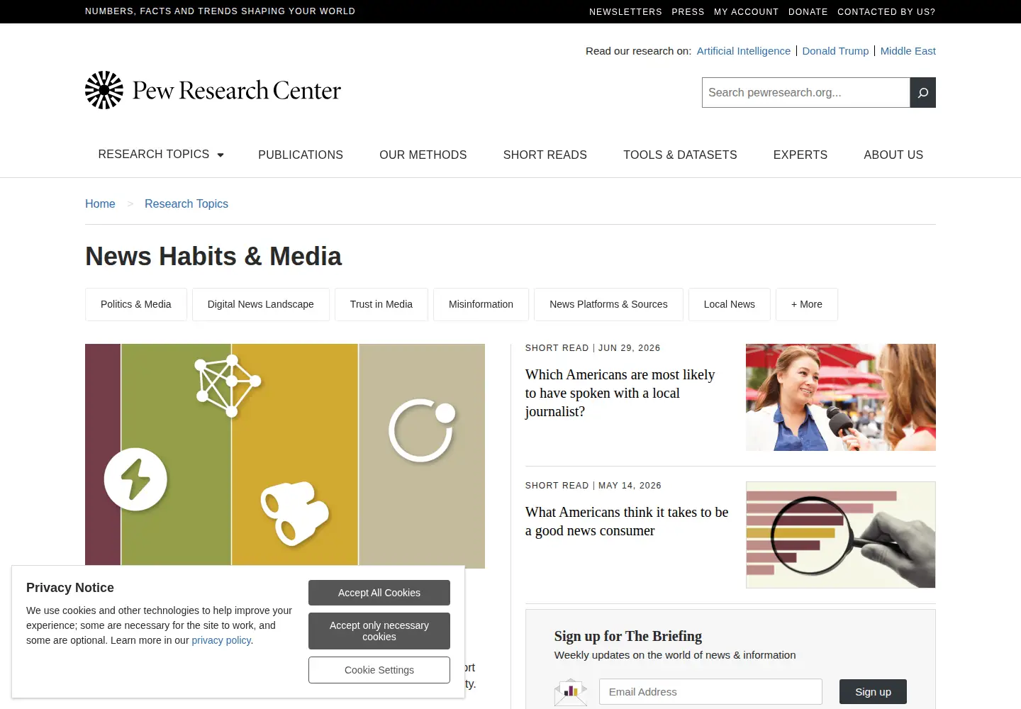 Screenshot of journalism.org