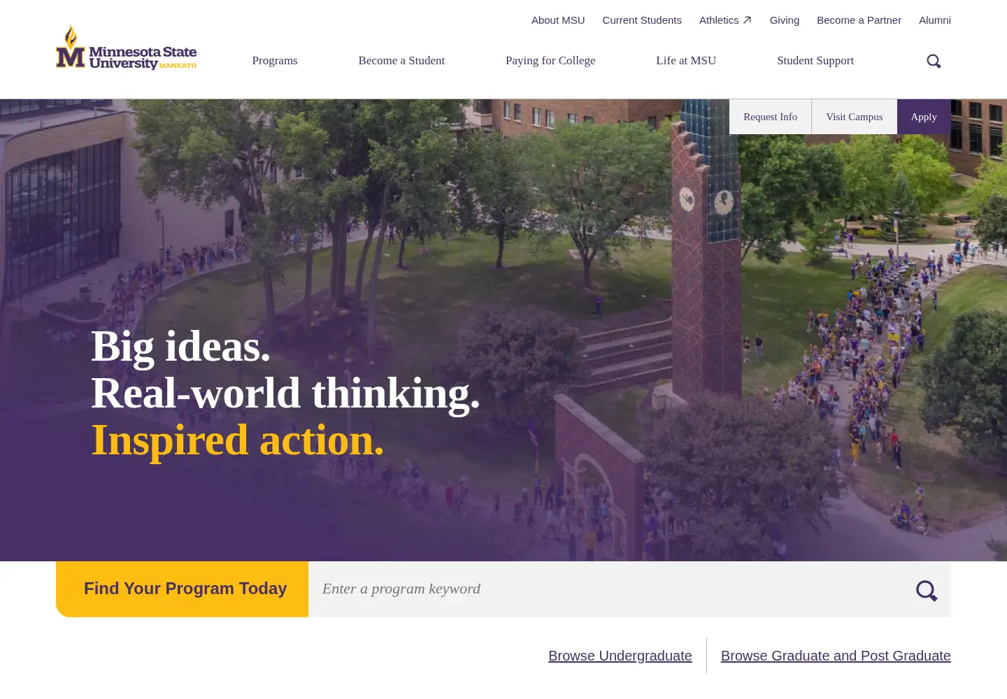 Screenshot of mnsu.edu