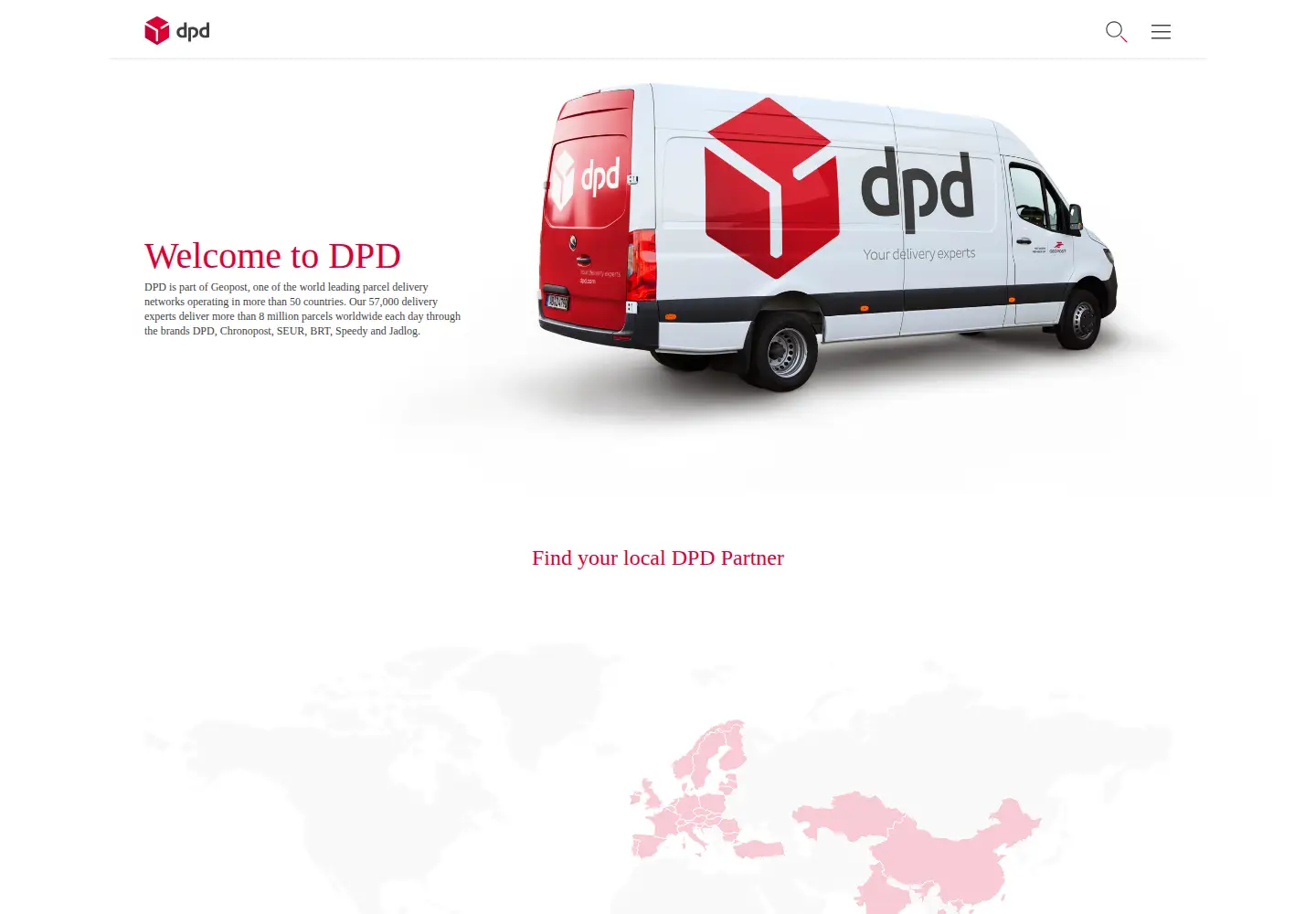 Screenshot of dpd.com