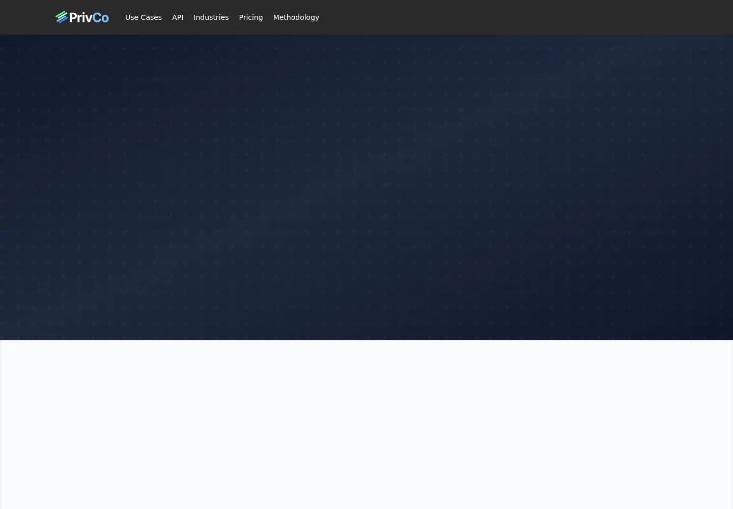 Captured homepage of privco.com in the current scan