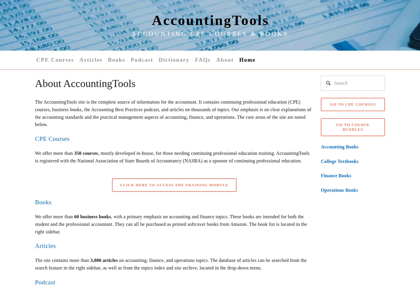 Screenshot of accountingtools.com