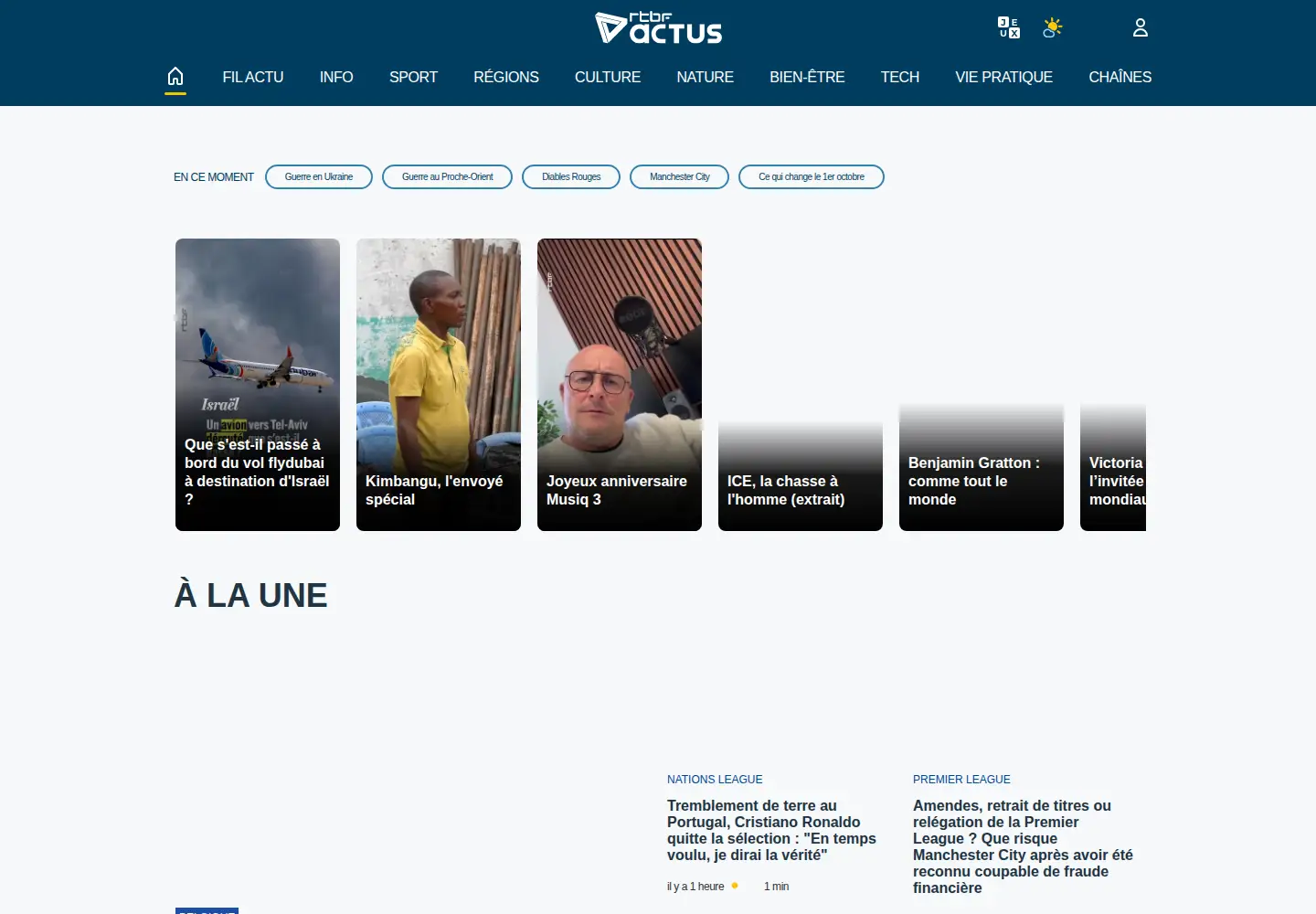 Screenshot of rtbf.be