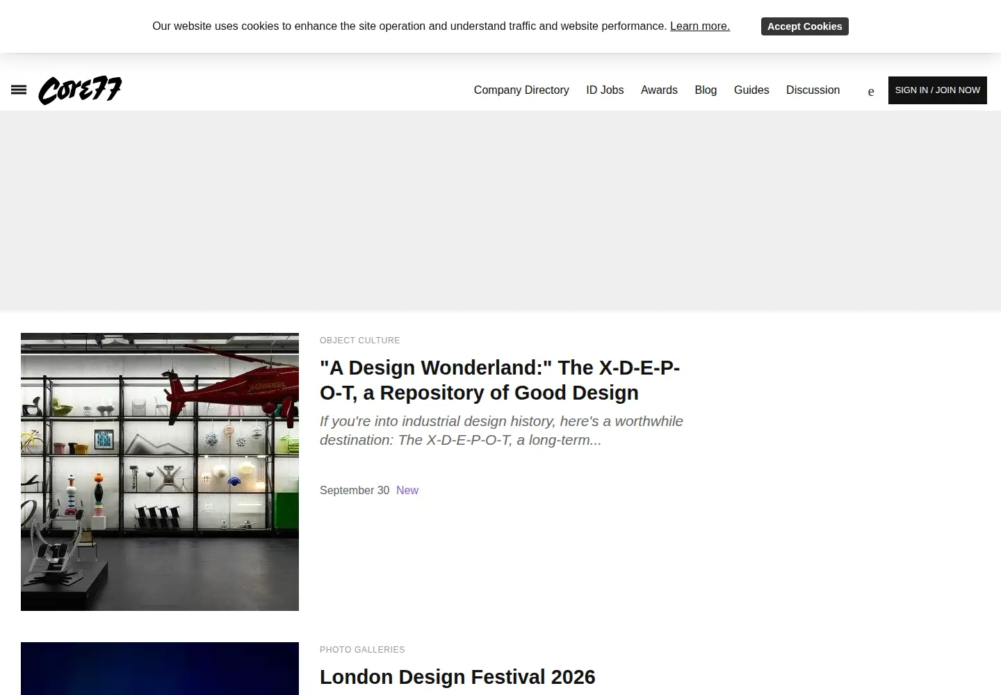 Screenshot of core77.com
