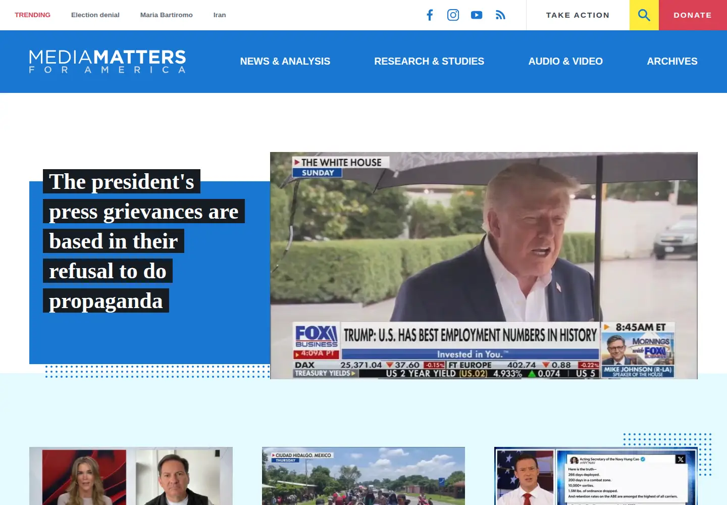 Screenshot of mediamatters.org