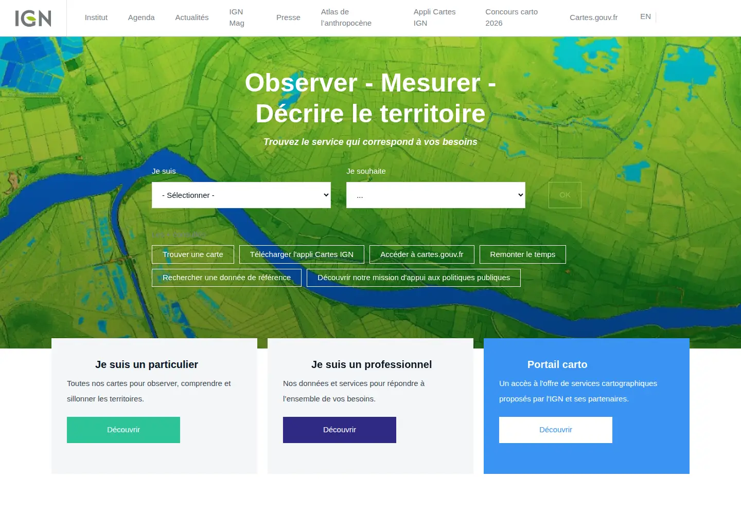 Screenshot of ign.fr