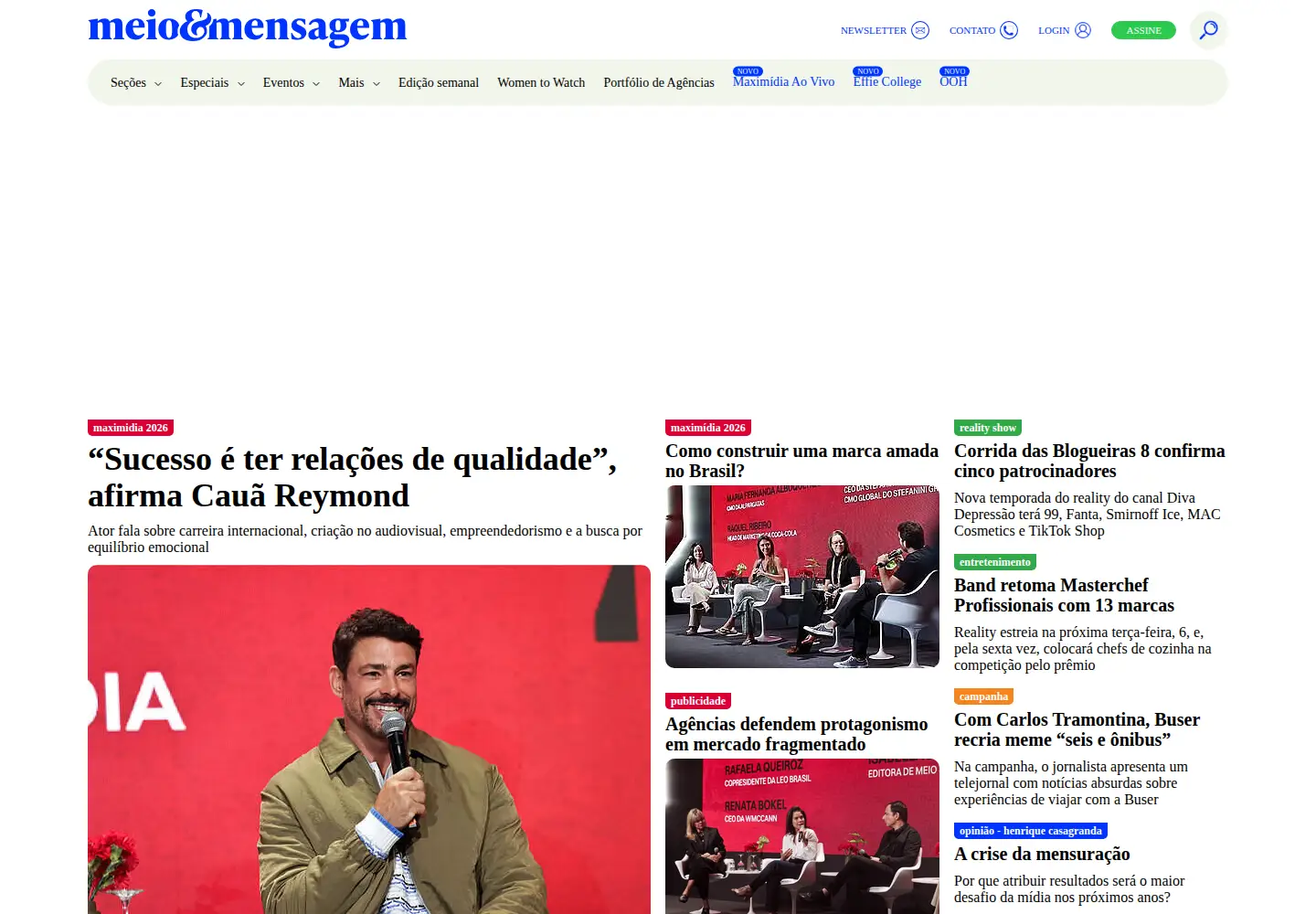 Screenshot of meioemensagem.com.br