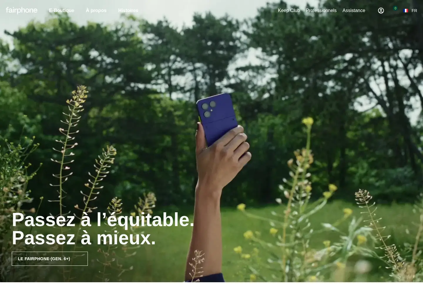 Screenshot of fairphone.com