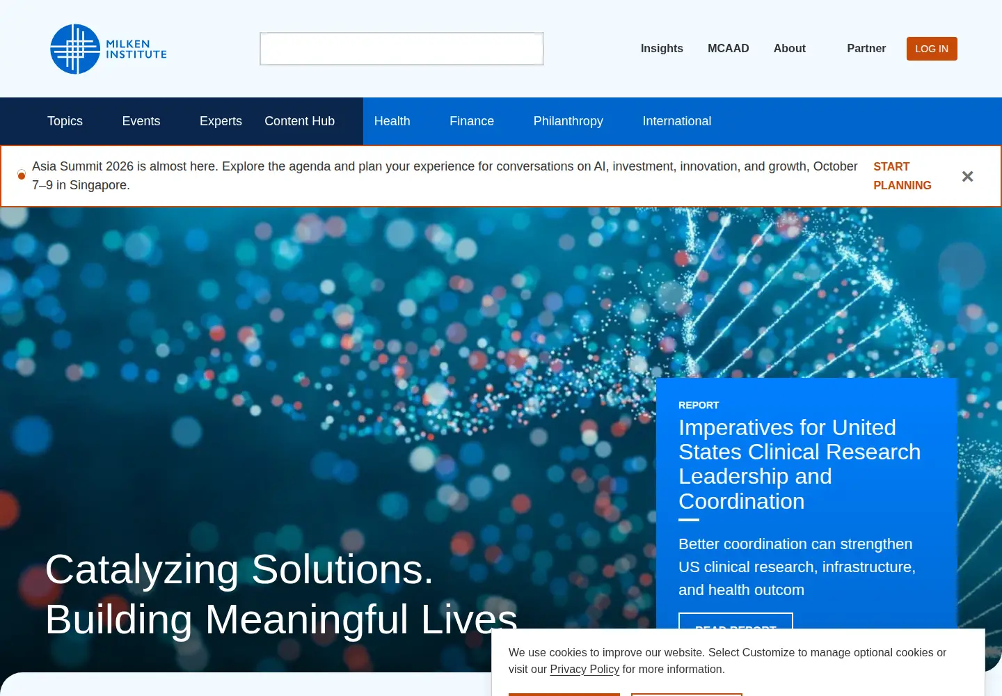 Screenshot of milkeninstitute.org