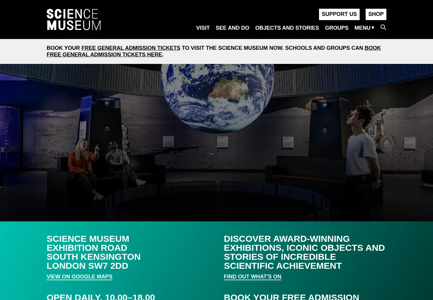 Screenshot of sciencemuseum.org.uk