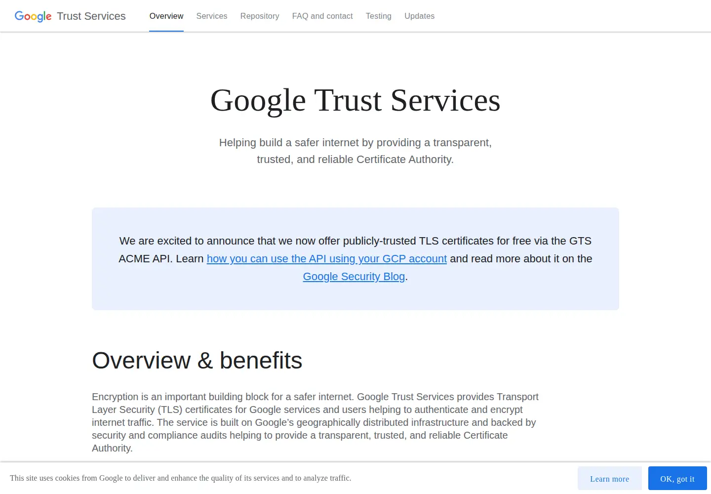 Screenshot of pki.goog
