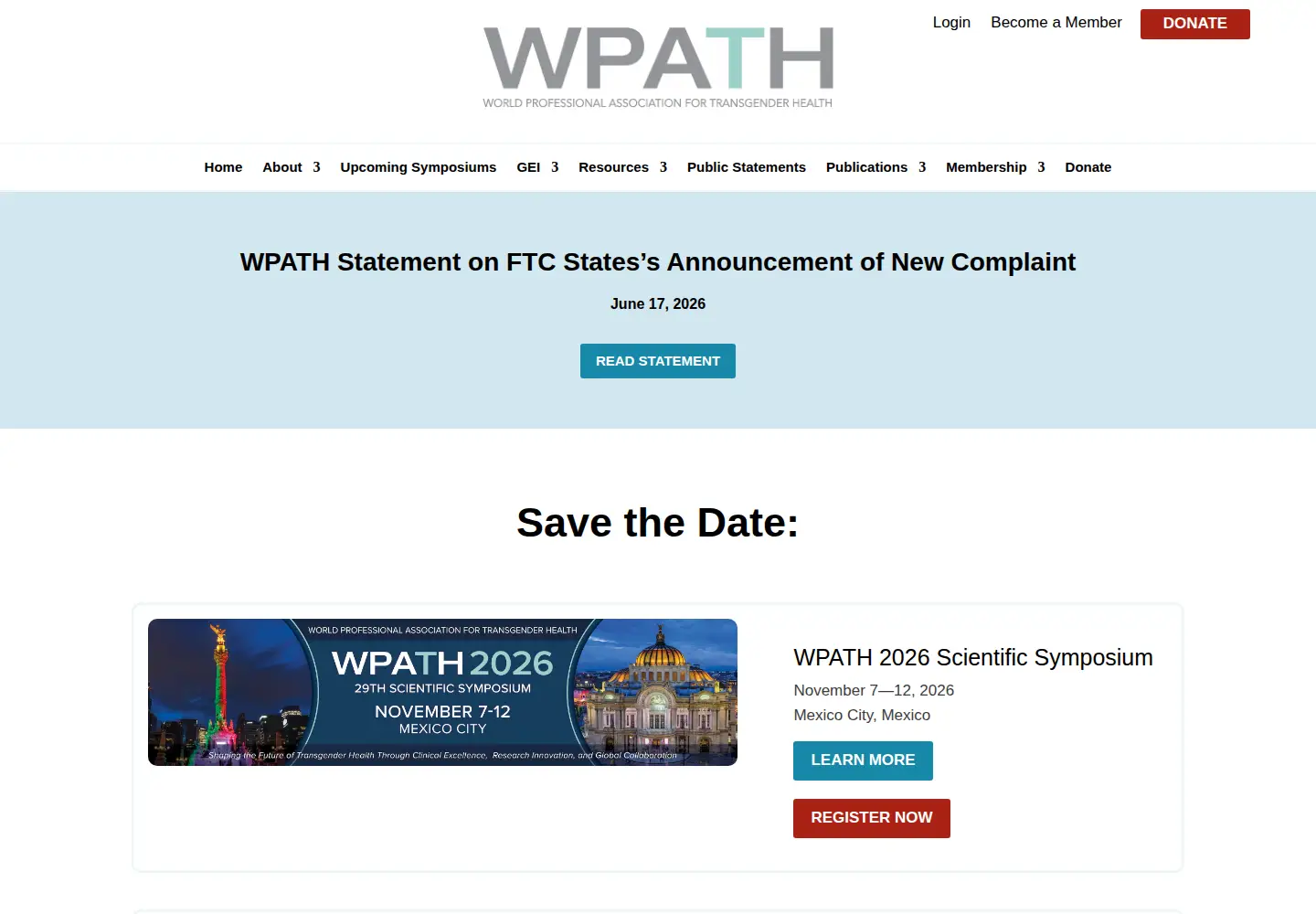 Screenshot of wpath.org