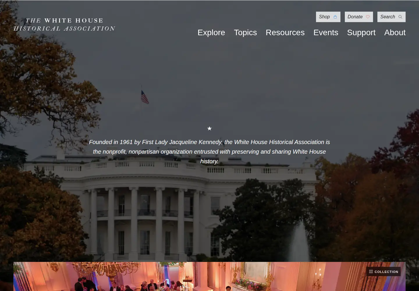 Screenshot of whitehousehistory.org